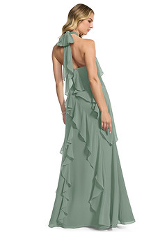 Azazie Velma Probar vestidos en casa Vestido de Glicinia de Gasa de Corte en A con Corte Lateral image2