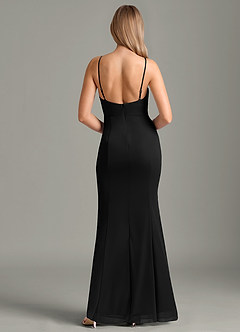 Azazie Sorcha Bridesmaid Dresses Black Mermaid Pleated Mesh Dress image5