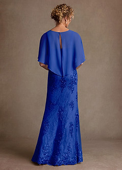 Azazie Amrita Mother of the Bride Dresses Royal Blue Mermaid Lace Chiffon Dress image3