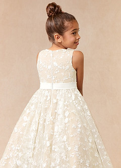 Azazie Rosie Schlussverkauf A-Linie Spitze Kleid Diamantweiß Champagner image4