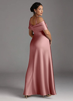 Azazie Milton Mother of the Bride Dresses Dusty Rose A-Line Pleated Stretch Satin Dress image12