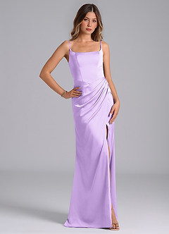 Azazie Donielle Bridesmaid Dresses Lilac Mermaid Corset Stretch Satin Dress image5