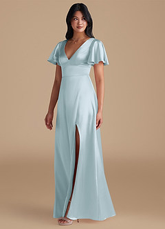 Azazie Lani Final Sale Auburn A-Line Metallic Satin Dress image5