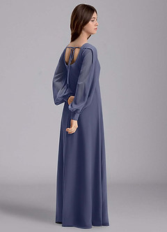 Azazie Bondi Junior Stormy A-Line Blouson Chiffon Dress image6