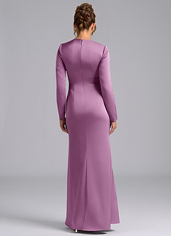Azazie Valerie Bridesmaid Dresses Wisteria Mermaid Long Sleeve Stretch Satin Dress image2