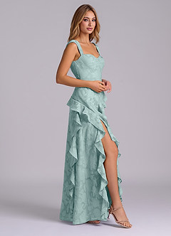 Azazie Sloane Bridesmaid Dresses Mist A-Line Sweetheart Neckline Floral Burnout Dress image5