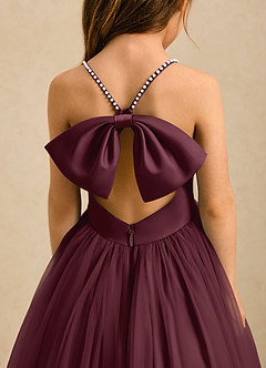 Azazie Aurora Sukienki dla dziewczynek sypiących kwiaty Linia A Ukłon Tiul Długość kostki Sukienka image5