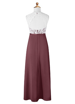 Azazie Rana Junior A-Linie Spitze Chiffon Kleid Sangria image8
