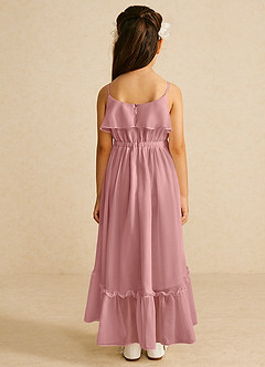 Azazie Karmen Flower Girl Dresses Dusty Rose A-Line Ruched Chiffon Dress image3