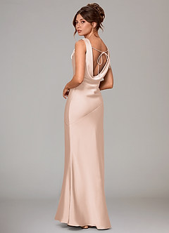 Azazie Rylina Bridesmaid Dresses Blushing Pink Mermaid Stretch Satin Dress image4