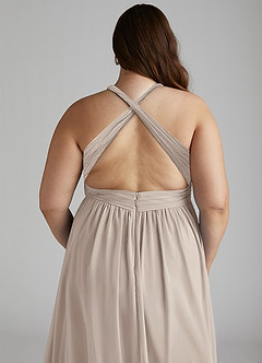 Azazie Ashia Brautjungfernkleider A-Linie Plissee Chiffon Kleid Frost image12