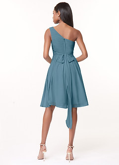 Azazie Katrina Bridesmaid Dresses Bermuda A-Line One Shoulder Chiffon Dress image2