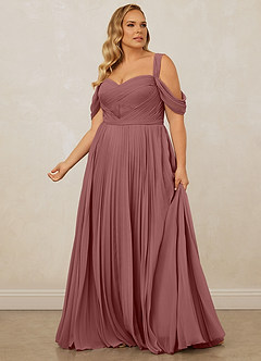 Christian Siriano Bridal for Azazie 1013 Bridesmaid Dresses Desert Rose A-Line Off the Shoulder Chiffon Dress image13