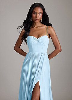 Azazie Akiko Bridesmaid Dresses Sky Blue A-Line Sweetheart Neckline Chiffon Dress image2