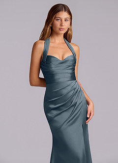 Azazie Destiny Robes de demoiselle d'honneur Robe Sirène en Satin extensible Encolure en Forme de Cœur Violet Crépusculaire image5