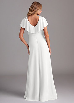 Azazie Lainey Bridesmaid Dresses White A-Line with Pockets Chiffon Dress image7