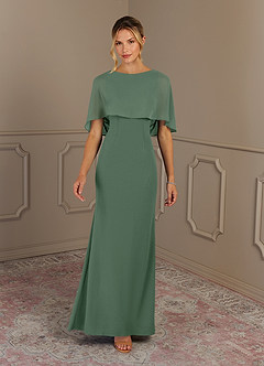 Azazie Dion Mother of the Bride Dresses Eucalyptus Sheath Scoop Stretch Crepe Dress image3