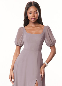 Azazie Alani Bridesmaid Dresses Dusk A-Line Square Neckline Chiffon Dress image5