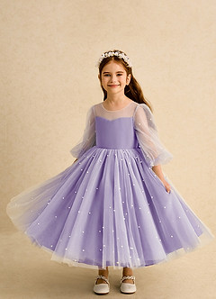 Azazie Trudy Blumenmädchenkleider Ballkleid Herzausschnitt Tüll Kleid Tahiti image5