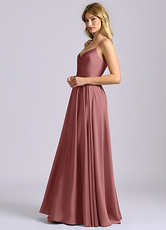 Azazie Truce Brautjungfernkleider A-Linie Stretch-Satin Kleid Amethyst image5