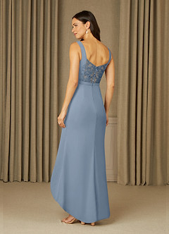 Azazie Yabelle Mother of the Bride Dresses Dusty Blue Mermaid Lace Chiffon Dress image4