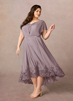 Azazie Palana Mother of the Bride Dresses Dusk A-Line Lace Chiffon Dress image8