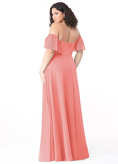 Azazie Sue Bridesmaid Dresses Coral A-Line Off the Shoulder Chiffon Convertible Dress image10