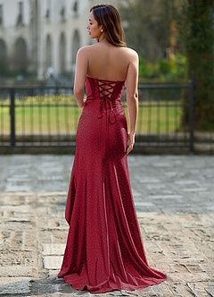 Cerys Burgundy Corsat Prom Dress image2