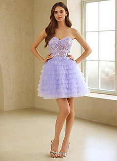 Elarisse Purper Mini-jurk image3