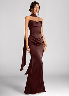Calista Ganache Luminous Satin Maxi Dress image4