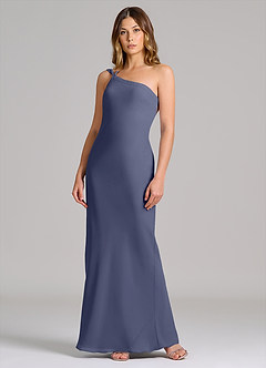 Azazie Monroe Bridesmaid Dresses Stormy Sheath One Shoulder Chiffon Dress image3