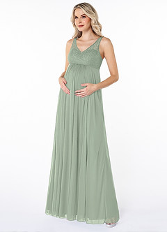 Azazie Andrea Vente Finale Robe A-ligne Plissée Longueur au sol Maille image3