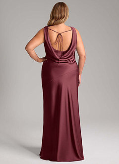 Azazie Rylina Final Sale Merlot Mermaid Stretch Satin Dress image9