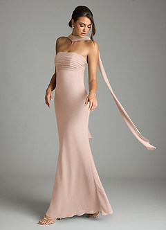 Azazie Saylor Bridesmaid Dresses English Rose Mermaid Strapless Chiffon Dress image8