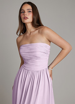 Azazie Andreina Brautjungfernkleider Eine Linie Plissee Chiffon Kleid Frostiges Flieder image6