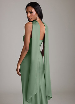 Azazie Saylor Brudtärnklänningar Klä av Sjöjungfru i Stretch Satin Axelbandslös Matcha image7