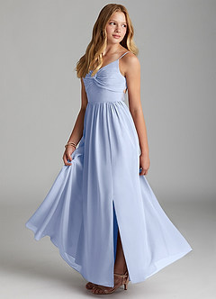 Azazie Zeya Junior Ice A-Line Chiffon Dress image4