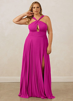 Christian Siriano Bridal for Azazie 1009 Bridesmaid Dresses Fuchsia A-Line Pleated Chiffon Dress image11
