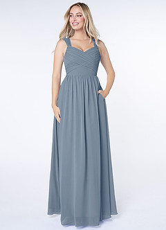 Azazie Raine Final Sale Matcha A-Line Sweetheart Ruched Chiffon Dress image1