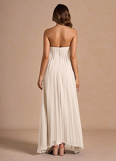 Nahla Cream Allover Pleated Maxi Dress image2
