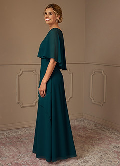 Azazie Bowie Mère de la mariée Robes Robe Trapèze en Mousseline de soie Vert Pin image4