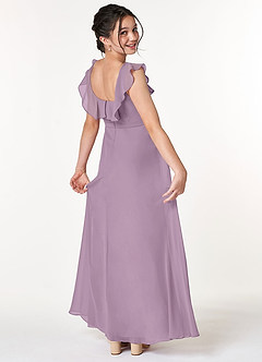 Azazie Jinny Junior Wisteria A-Line Ruched Chiffon Dress image2