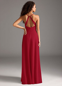 Azazie Davis Bridesmaid Dresses Scarlet A-Line Pleated Stretch Crepe Dress image6