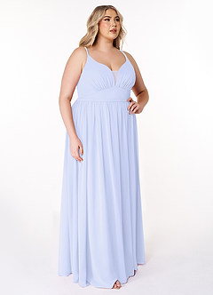 Azazie Rayna Bridesmaid Dresses Lavender A-Line V-Neck Pleated Chiffon Dress image10