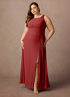 Azazie Galvan Mother of the Bride Dresses Rust A-Line Sequins Chiffon Dress image6