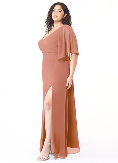 Azazie Cierra Final Sale MAI TAI A-Line V-Neck Chiffon Dress image11