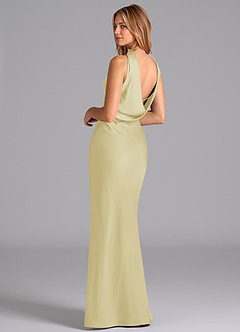 Azazie Lusinda Brudtärnklänningar Klä av Sjöjungfru i Stretch Satin Axelbandslös Citronsorbet image2