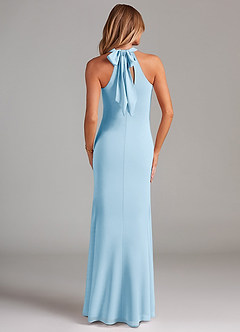 Azazie Doretta Bridesmaid Dresses Sky Blue Mermaid Pleated Chiffon Dress image2