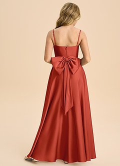 Azazie Bear Junior A-Linie Herzausschnitt Stretch-Satin Kleid Rost image2