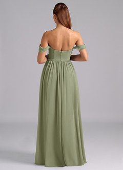 Azazie Saige Maternity Bridesmaid Dresses A-Line Pleated Chiffon Floor-Length Dress image2